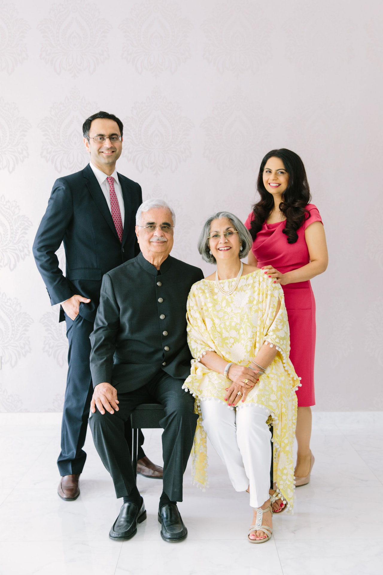 Ramesh Menda seated with his wife, son Manish and daughter Suman